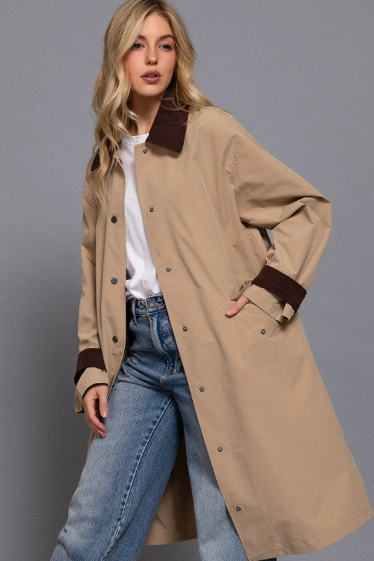 Khaki Contrast Trench