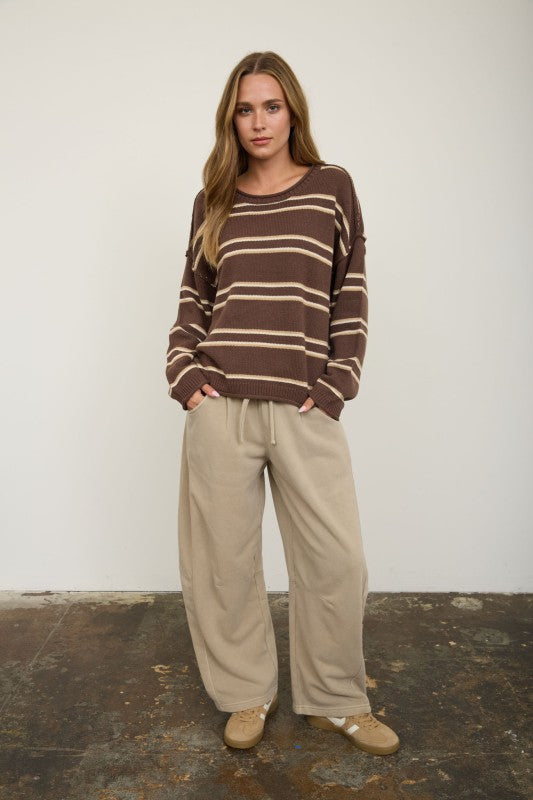 Brown Striped Sweater