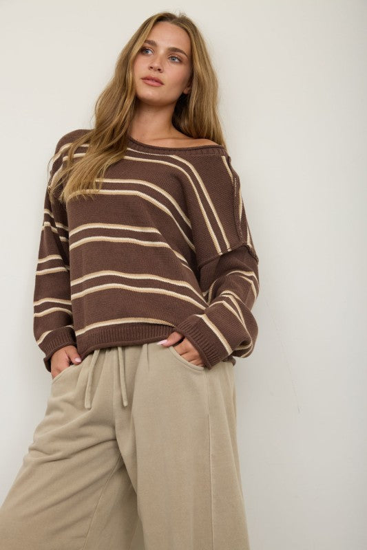 Brown Striped Sweater