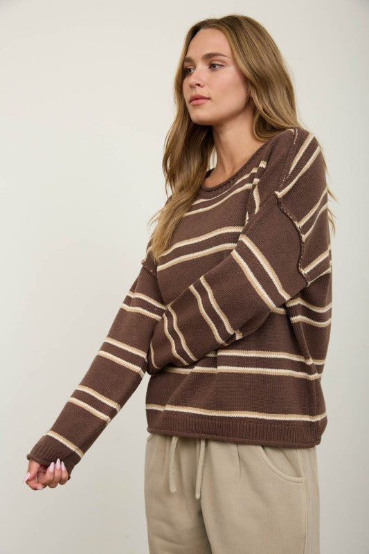 Brown Striped Sweater