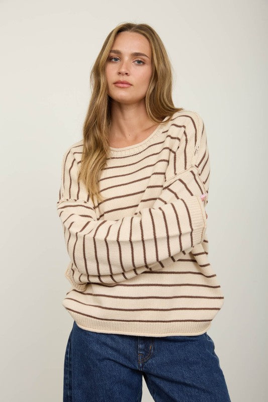 Cream Stripe Sweater
