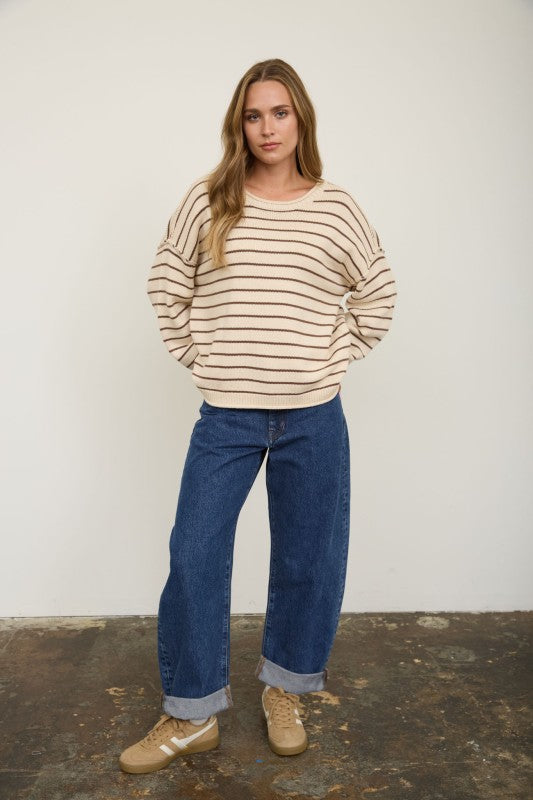 Cream Stripe Sweater