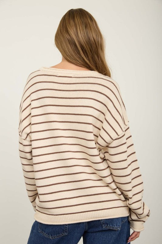 Cream Stripe Sweater