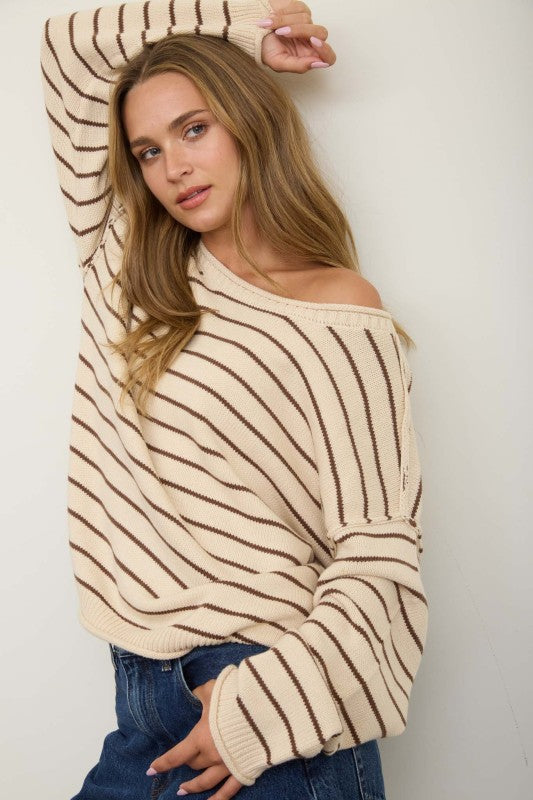 Cream Stripe Sweater