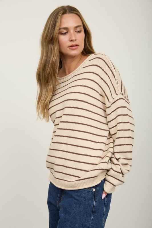 Cream Stripe Sweater