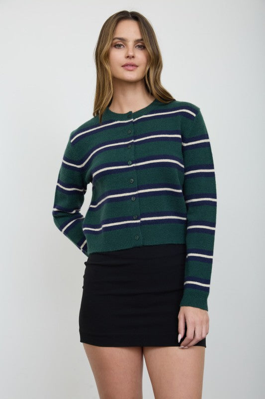 Green Stripe Cardi