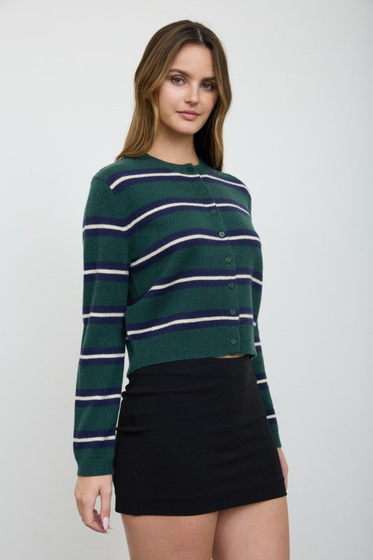 Green Stripe Cardi