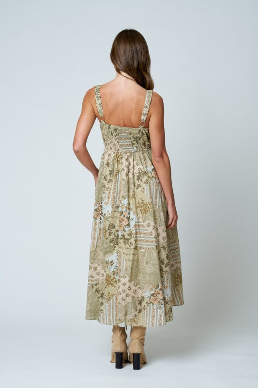 Olive Patchwork Dress