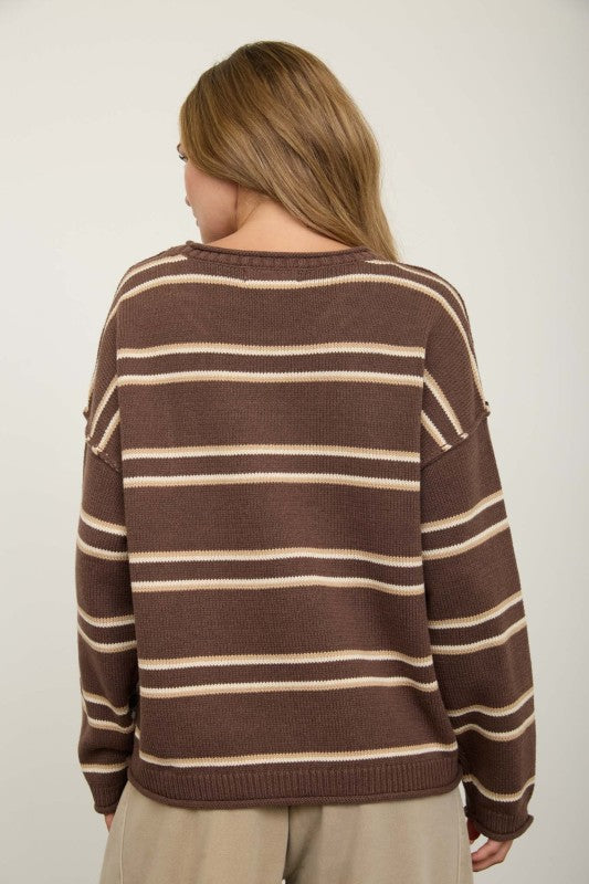 Brown Striped Sweater