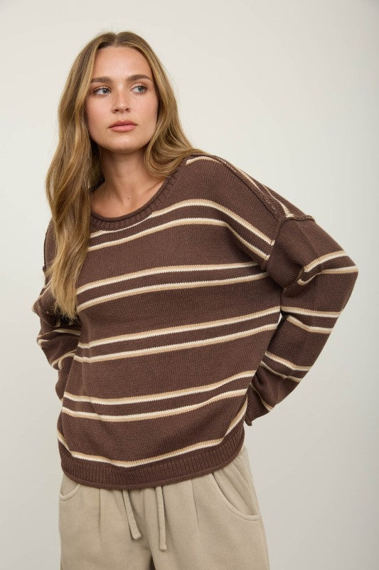 Brown Striped Sweater