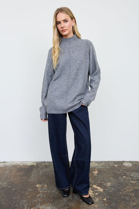 Mock Neck Relaxed Sweater
