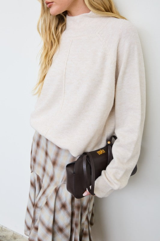 Mock Neck Relaxed Sweater