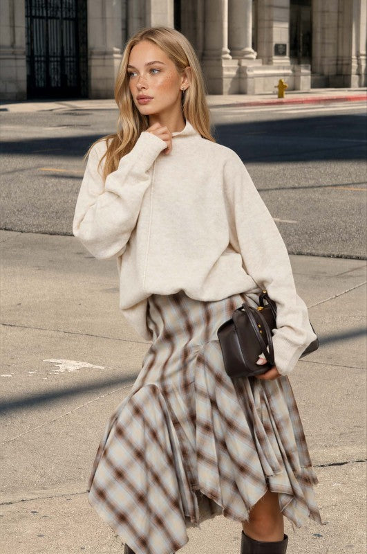 Mock Neck Relaxed Sweater
