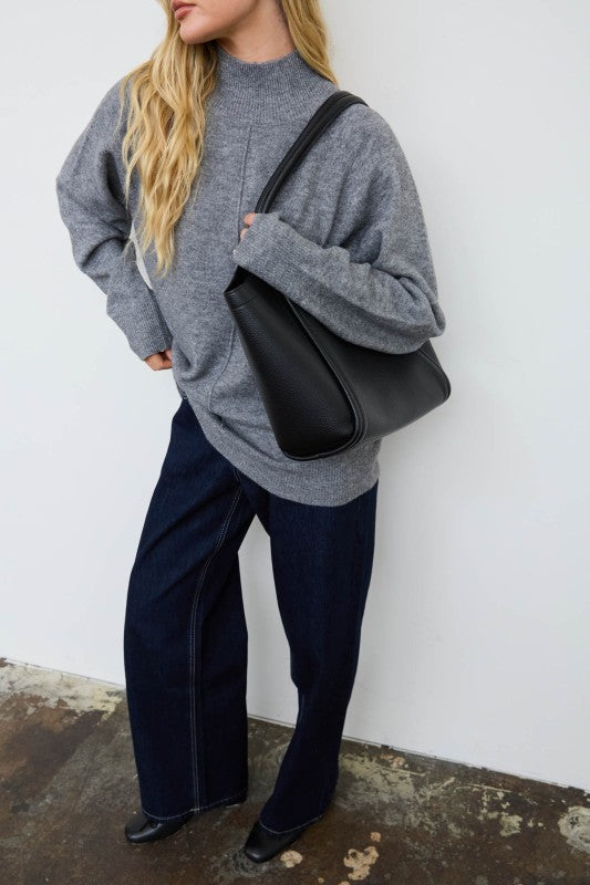 Mock Neck Relaxed Sweater