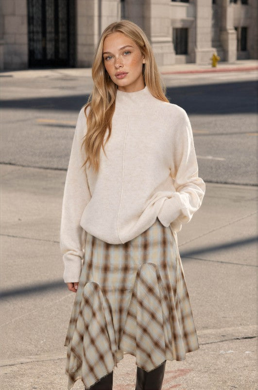 Mock Neck Relaxed Sweater