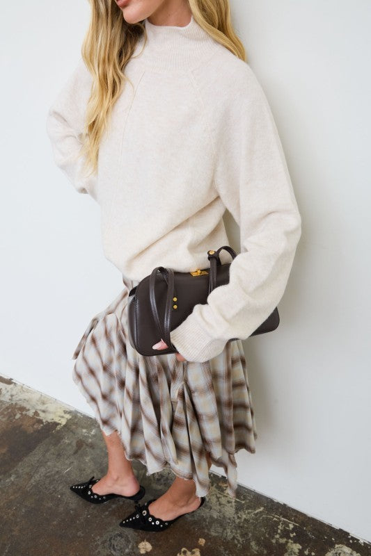 Mock Neck Relaxed Sweater