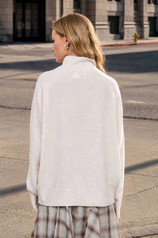 Mock Neck Relaxed Sweater