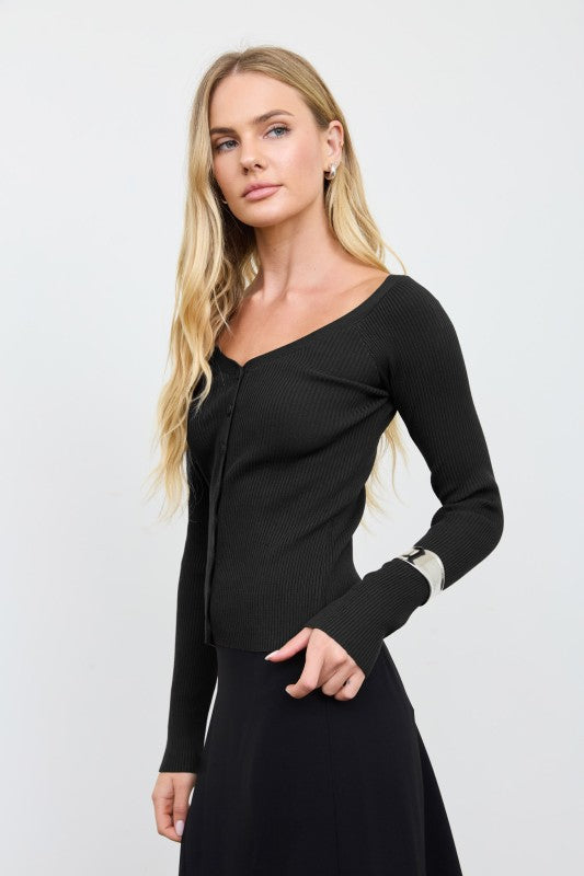 V Neck Fitted Cardi