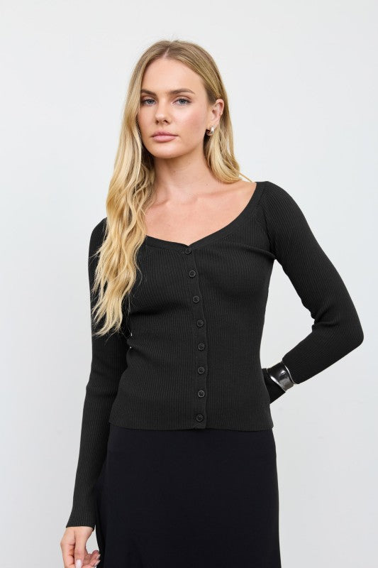 V Neck Fitted Cardi