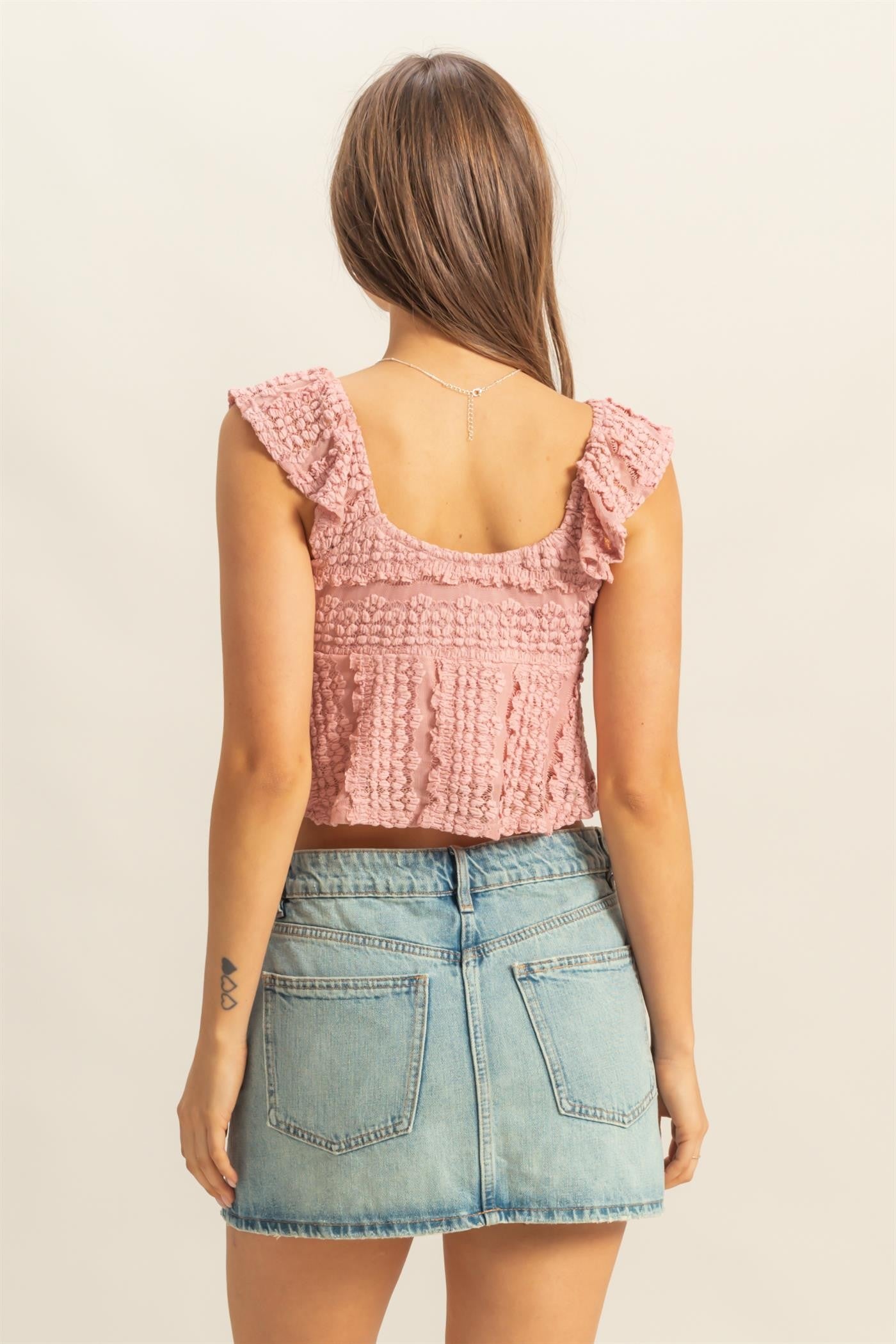 Textured Lace Crop
