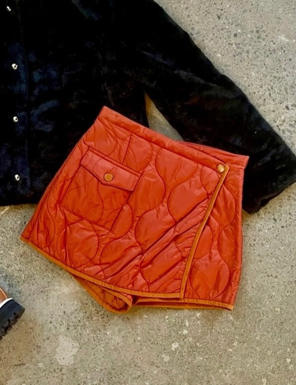 Rust Quilted Skort