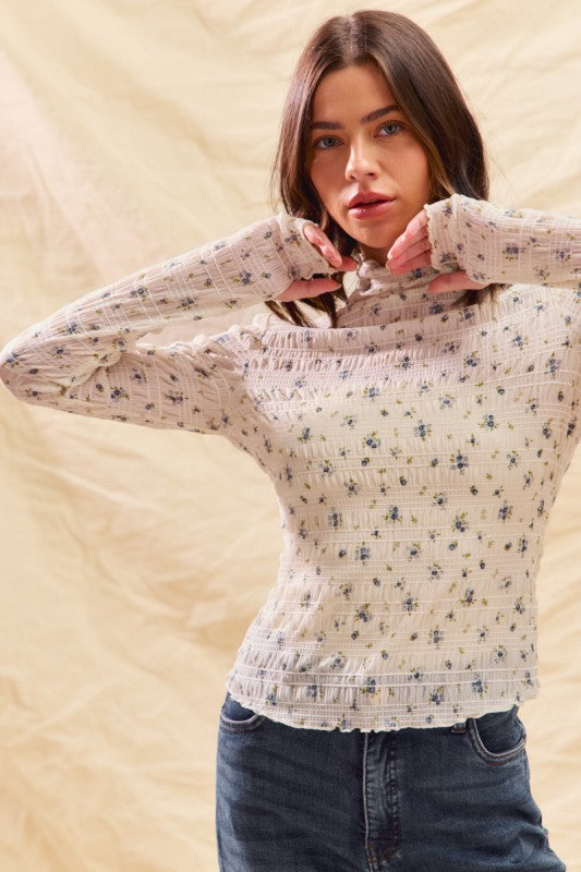 Floral Mesh Long Sleeve