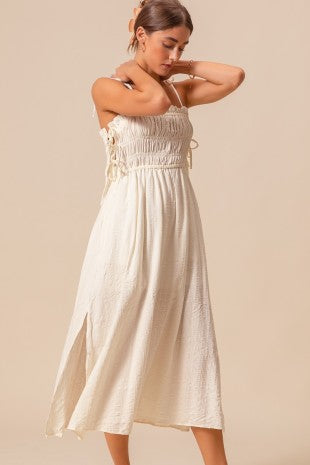 Ivory Smocked Midi