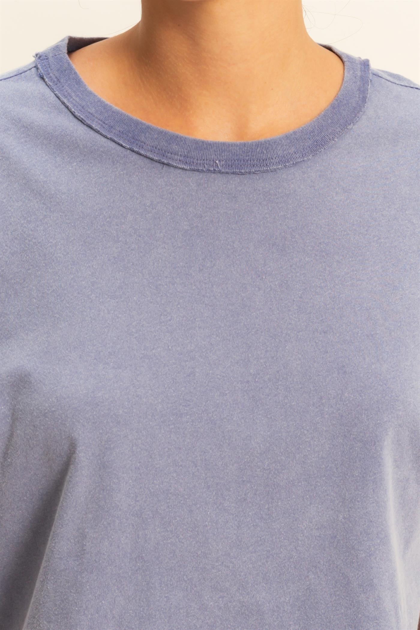 Burnout Crop Tee Denim