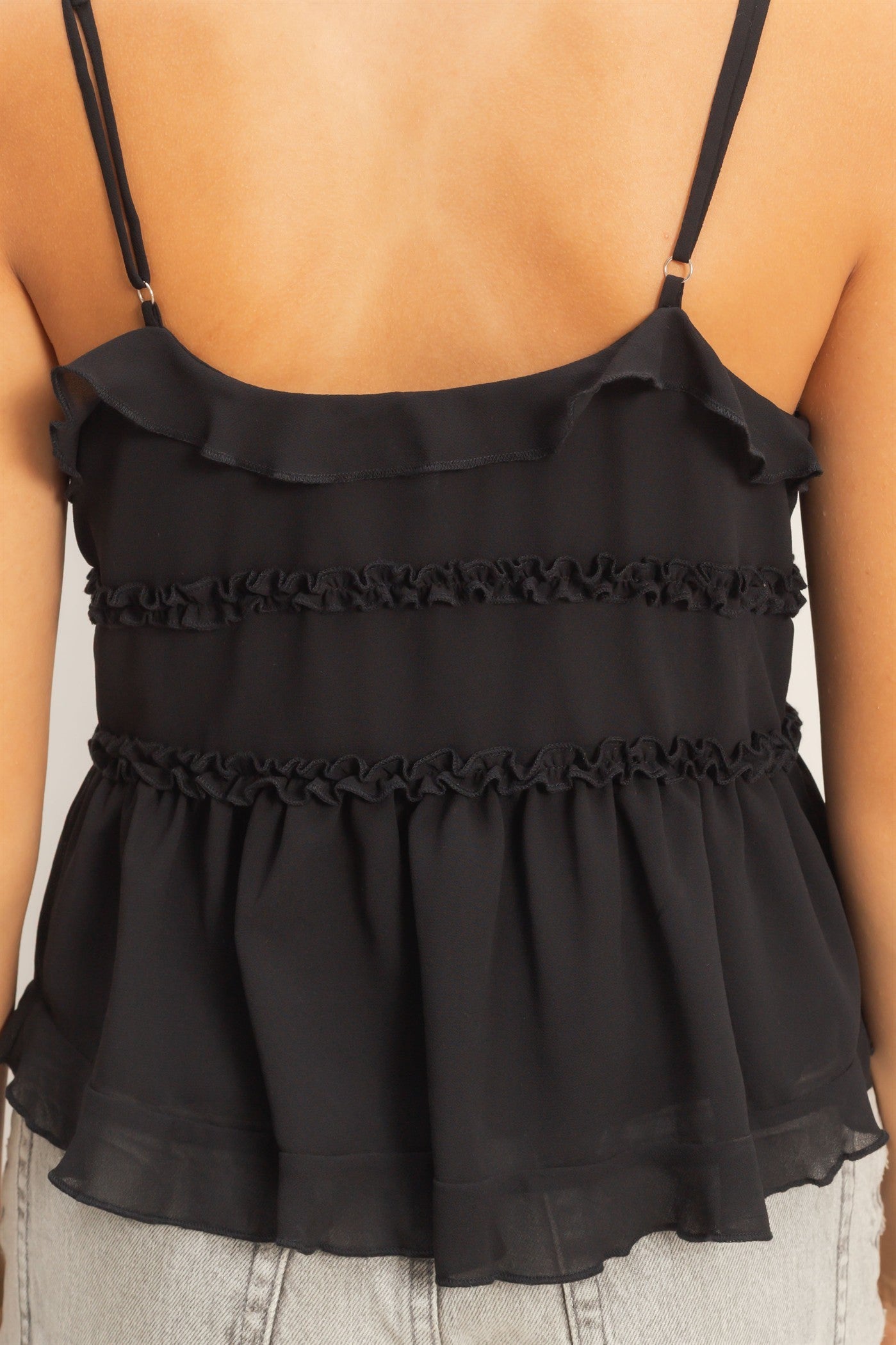 V Ruffle Tie Tank