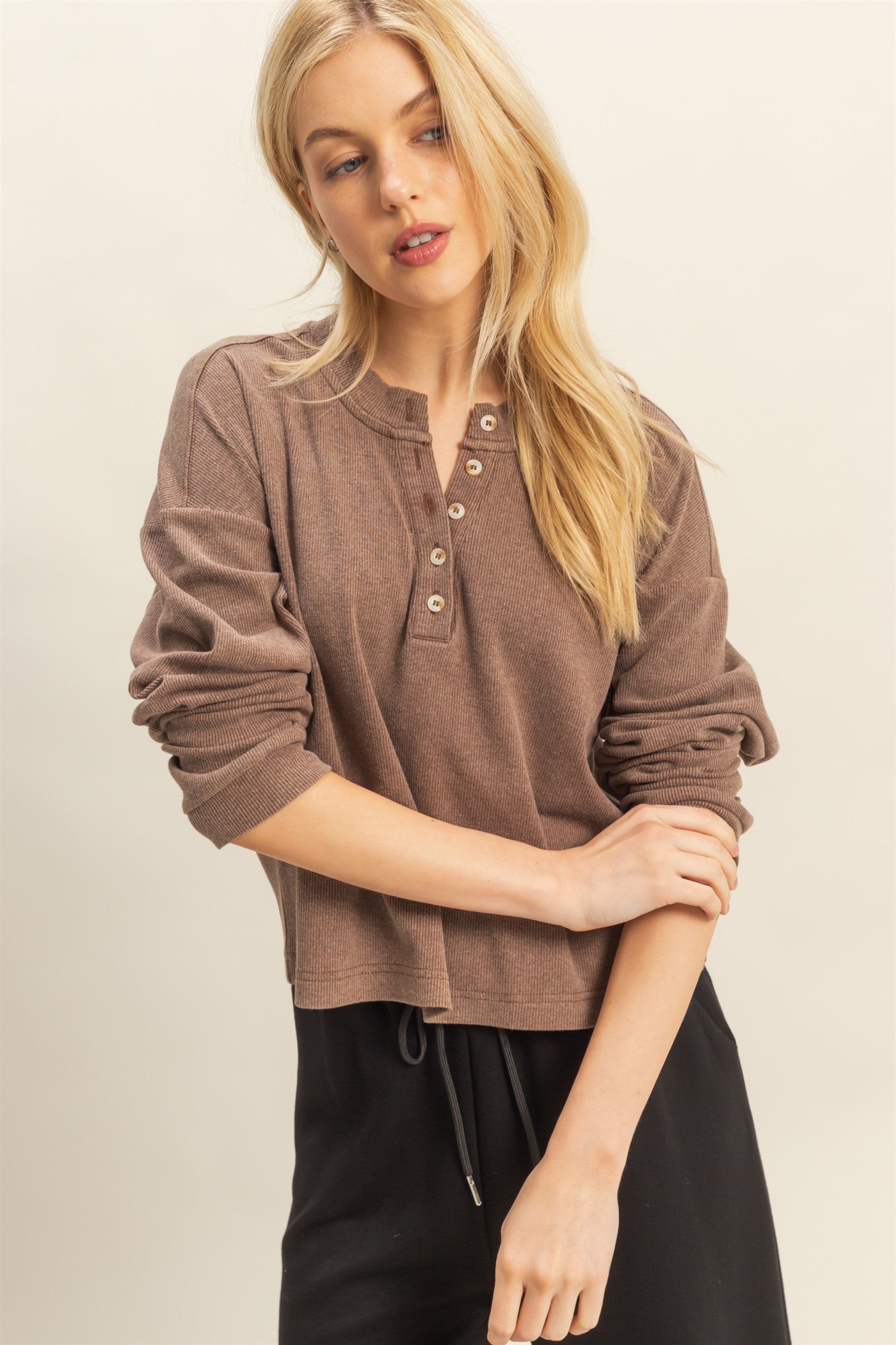 Quarter Button Henley