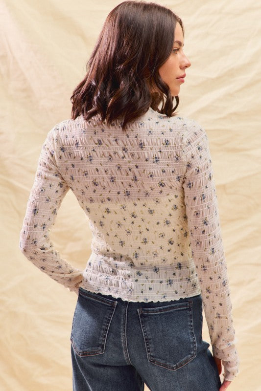 Floral Mesh Long Sleeve