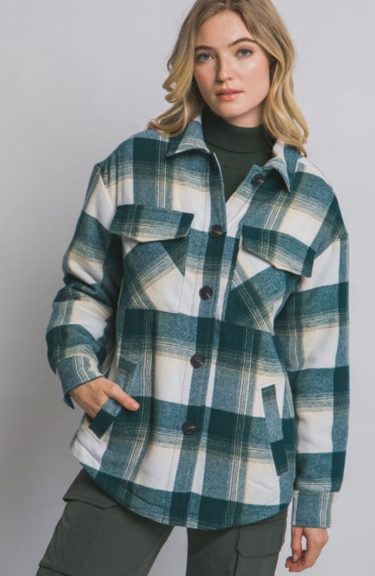 Fleece Lined Plaid Jacket