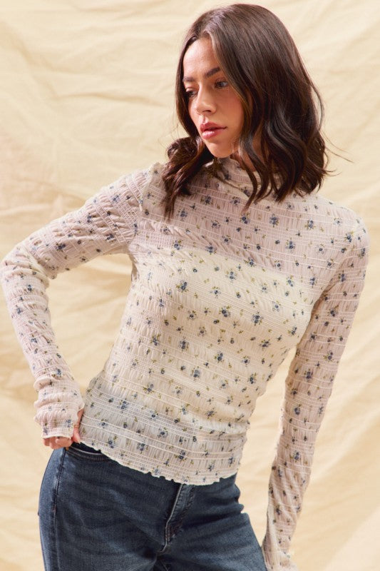 Floral Mesh Long Sleeve
