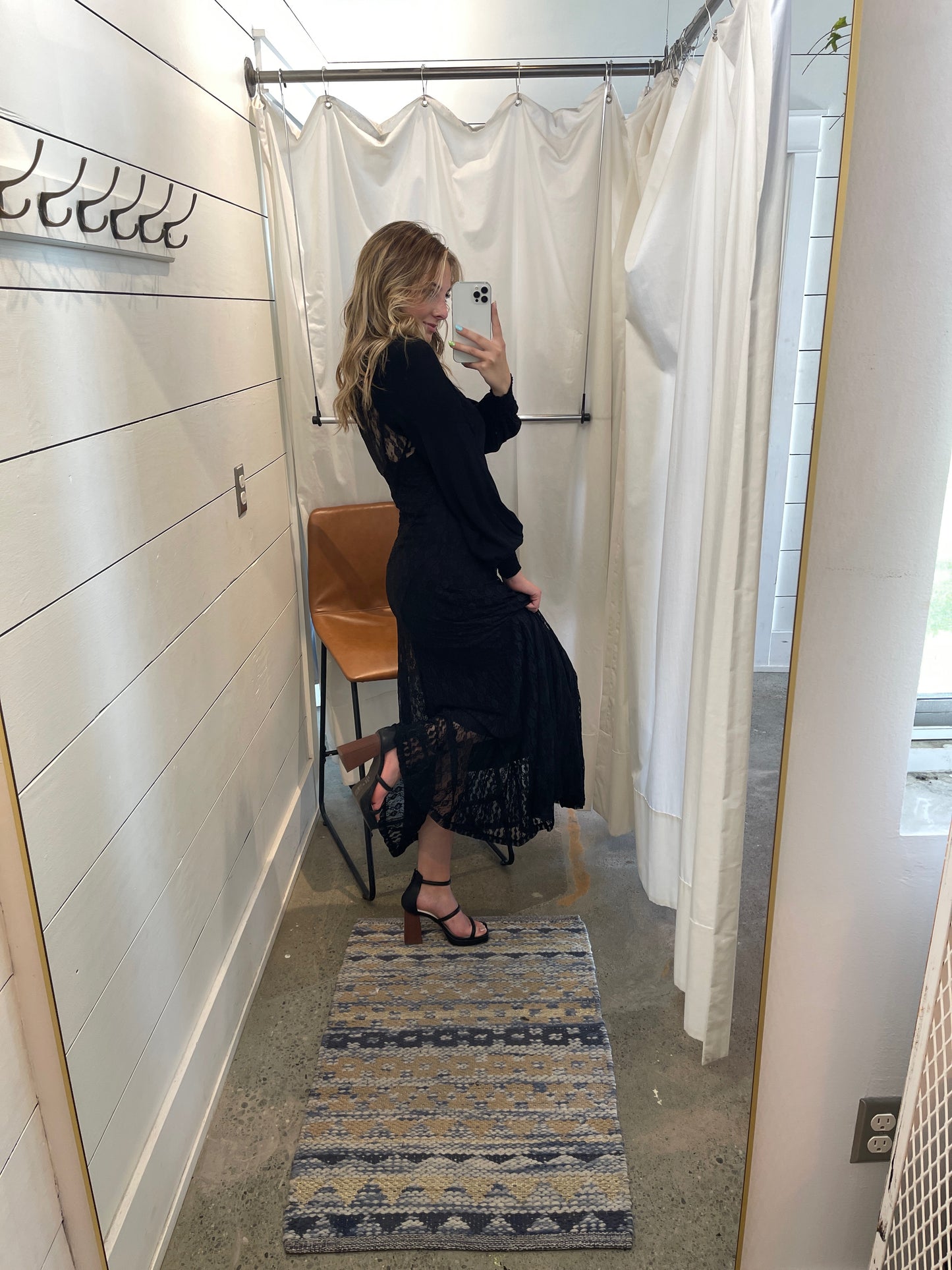 Lace Overlay Maxi Dress