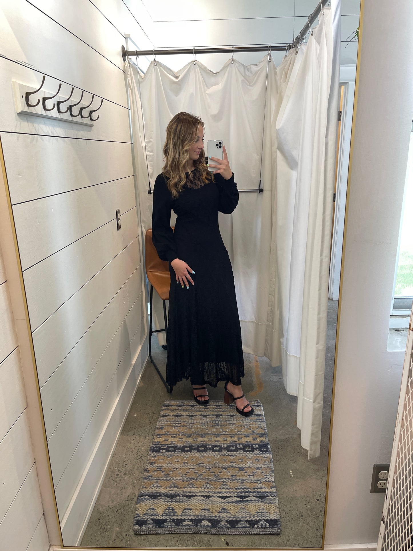 Lace Overlay Maxi Dress