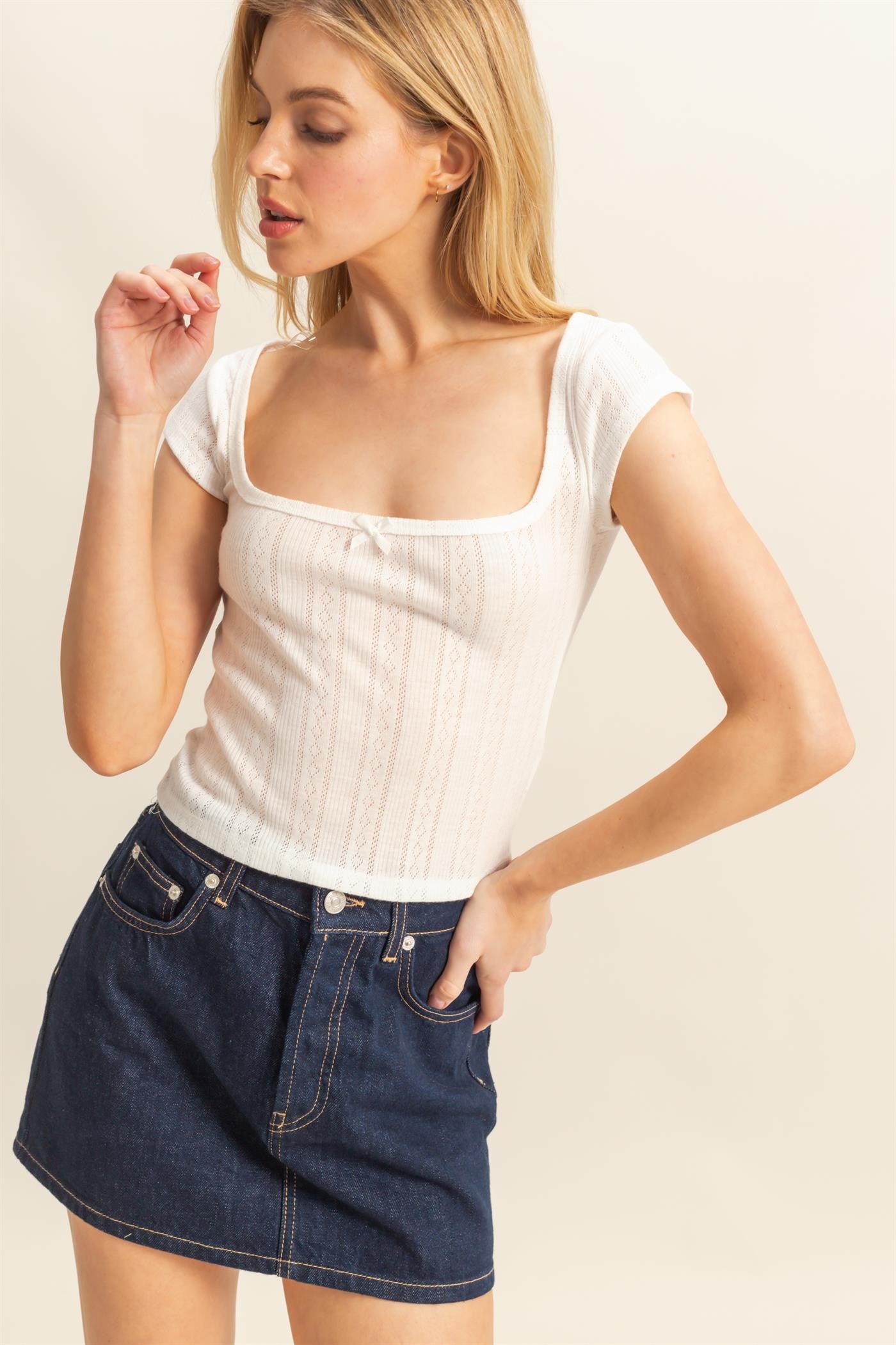 Square Picot Tee