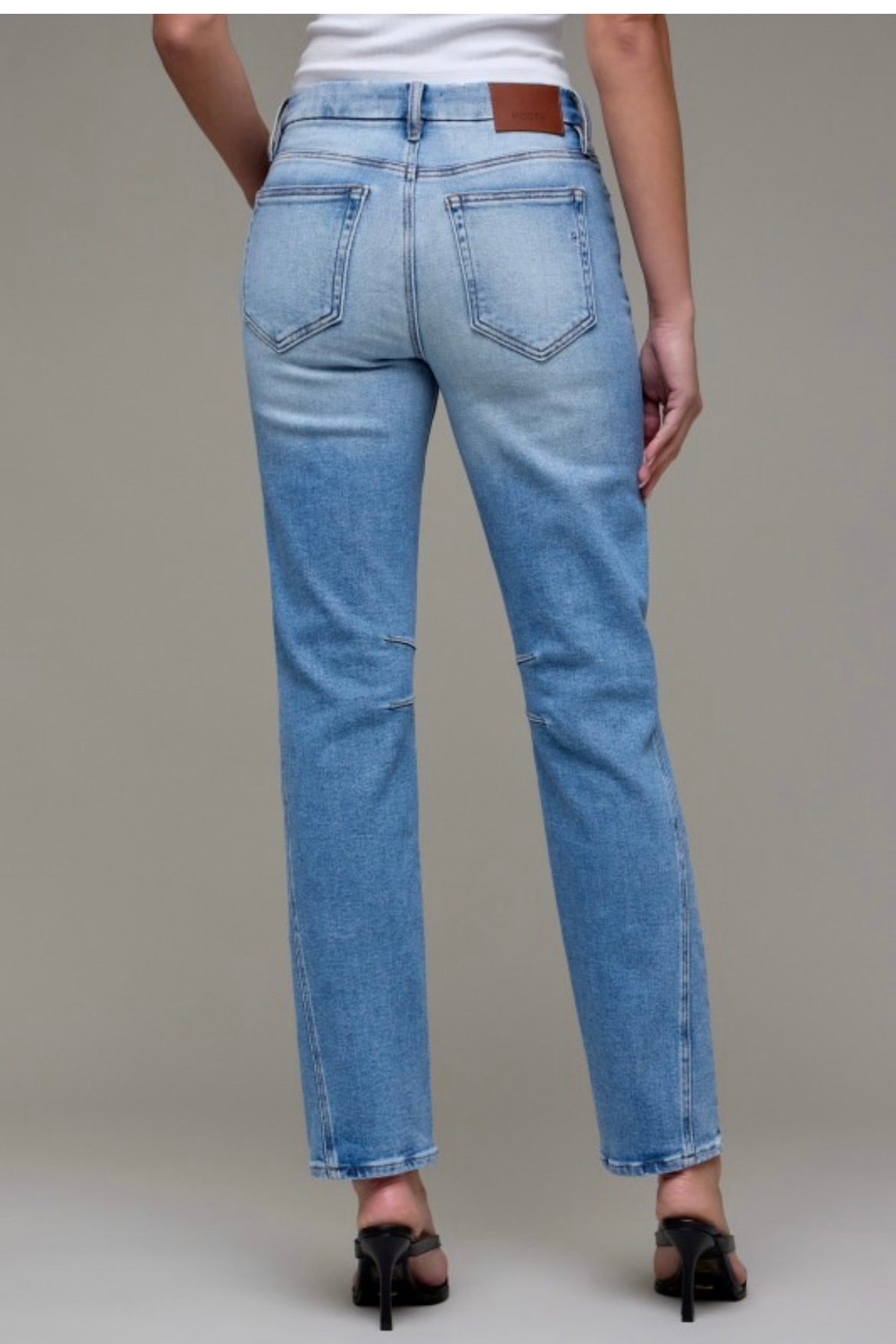 Hidden Knee Pleat Mom Jean