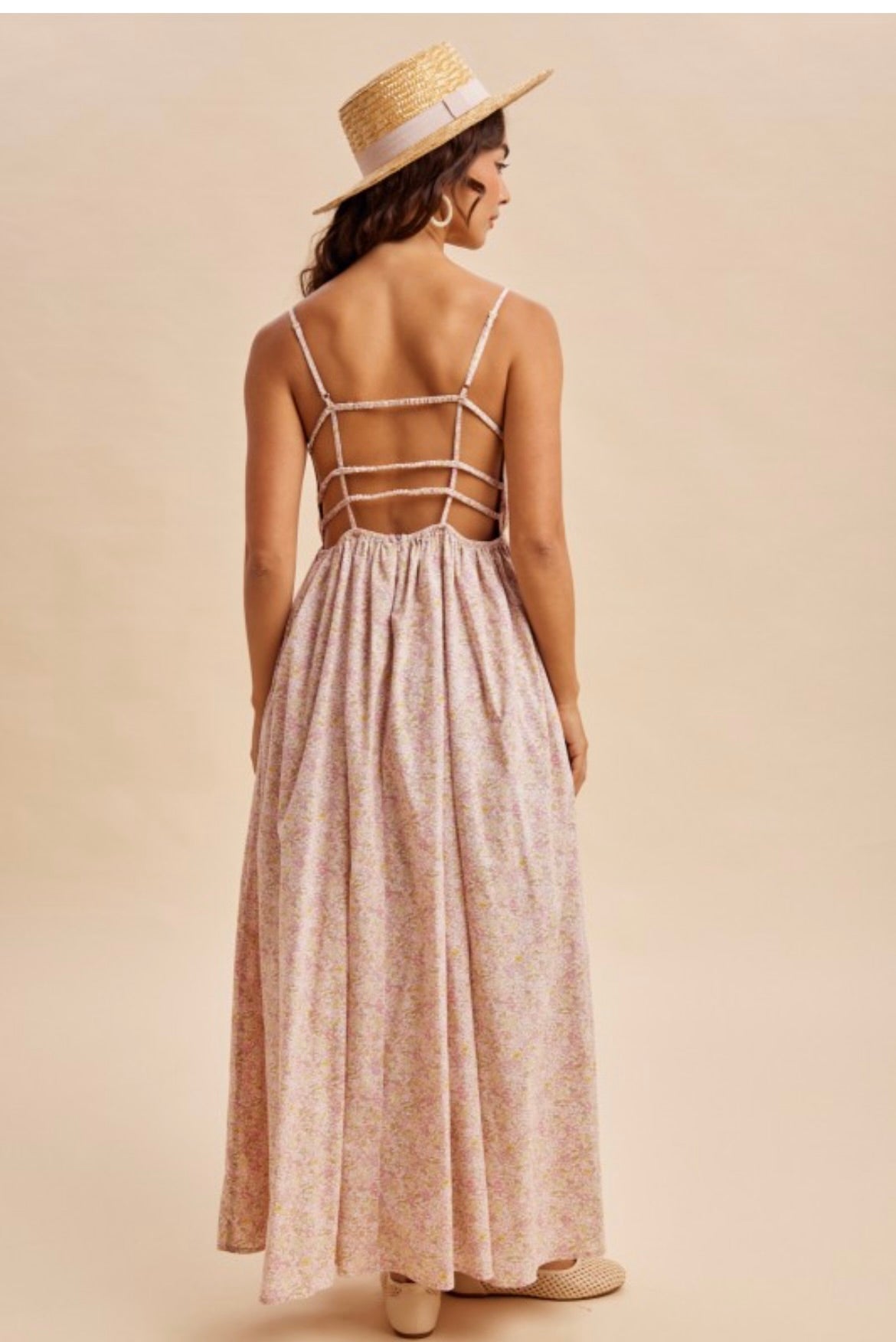 Blue Open Back Dress