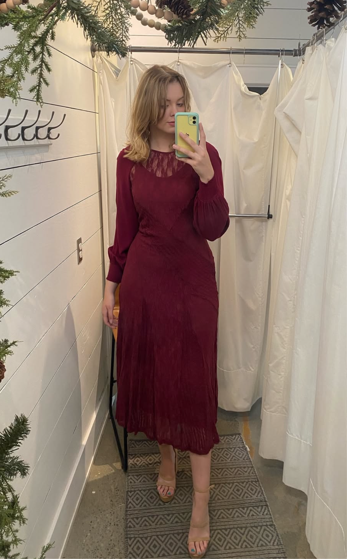 Lace Overlay Maxi Dress
