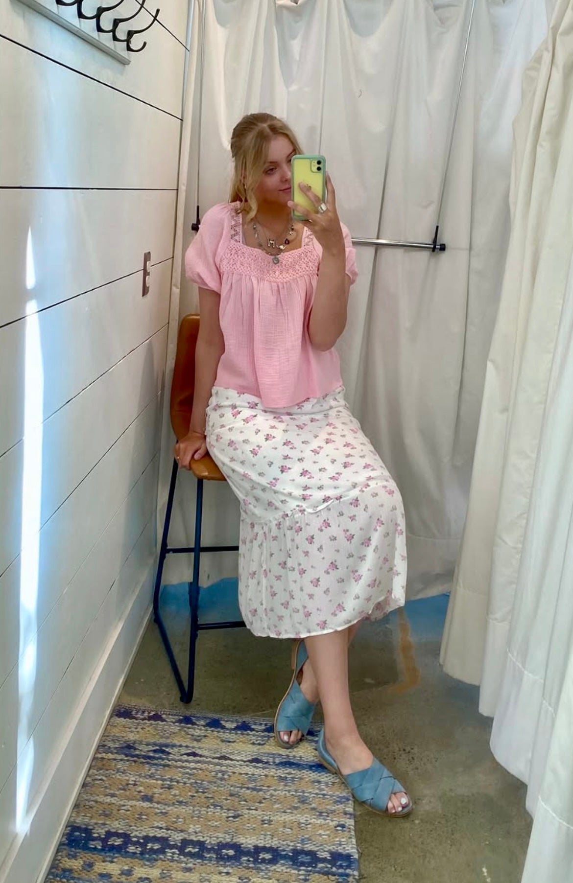 Baby Pink Peasant Blouse