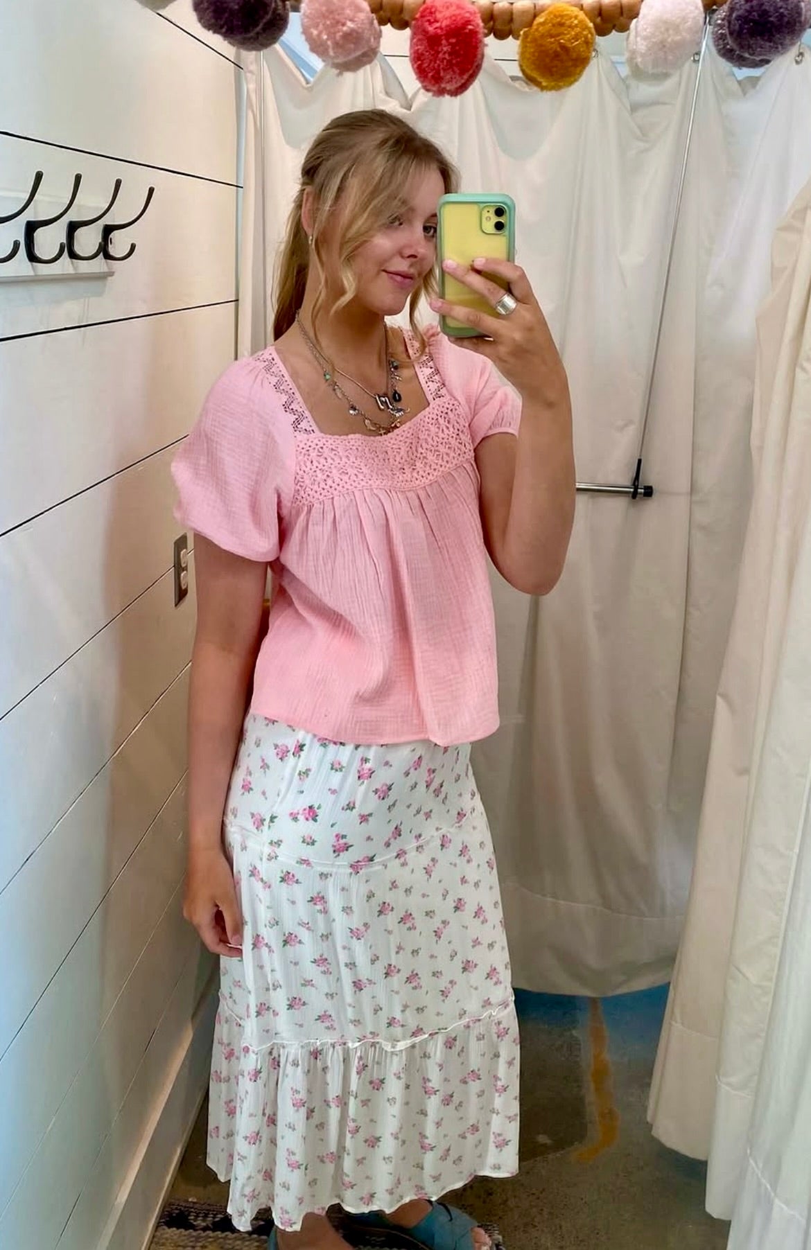 Baby Pink Peasant Blouse