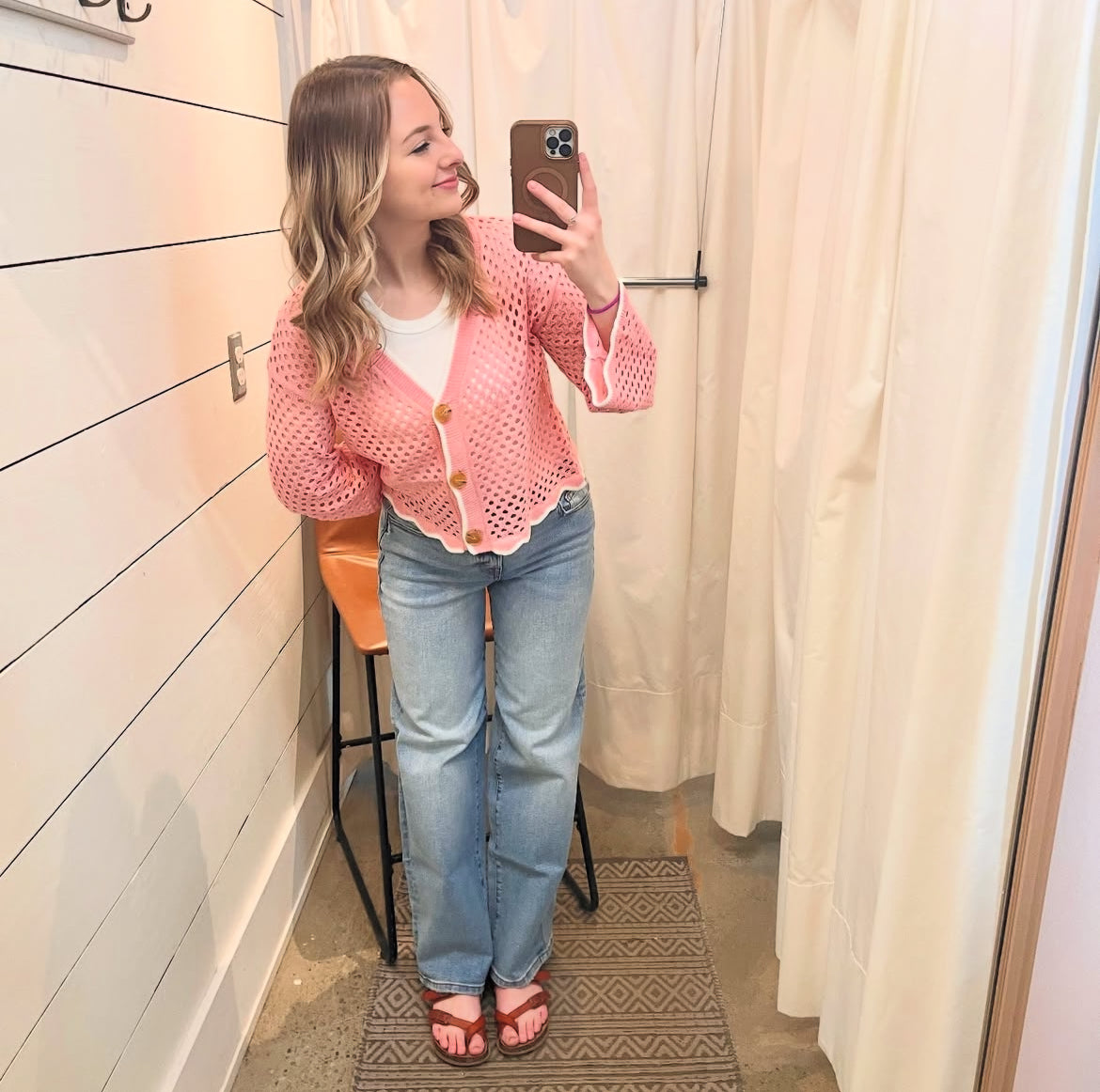 Blush Net Cardi