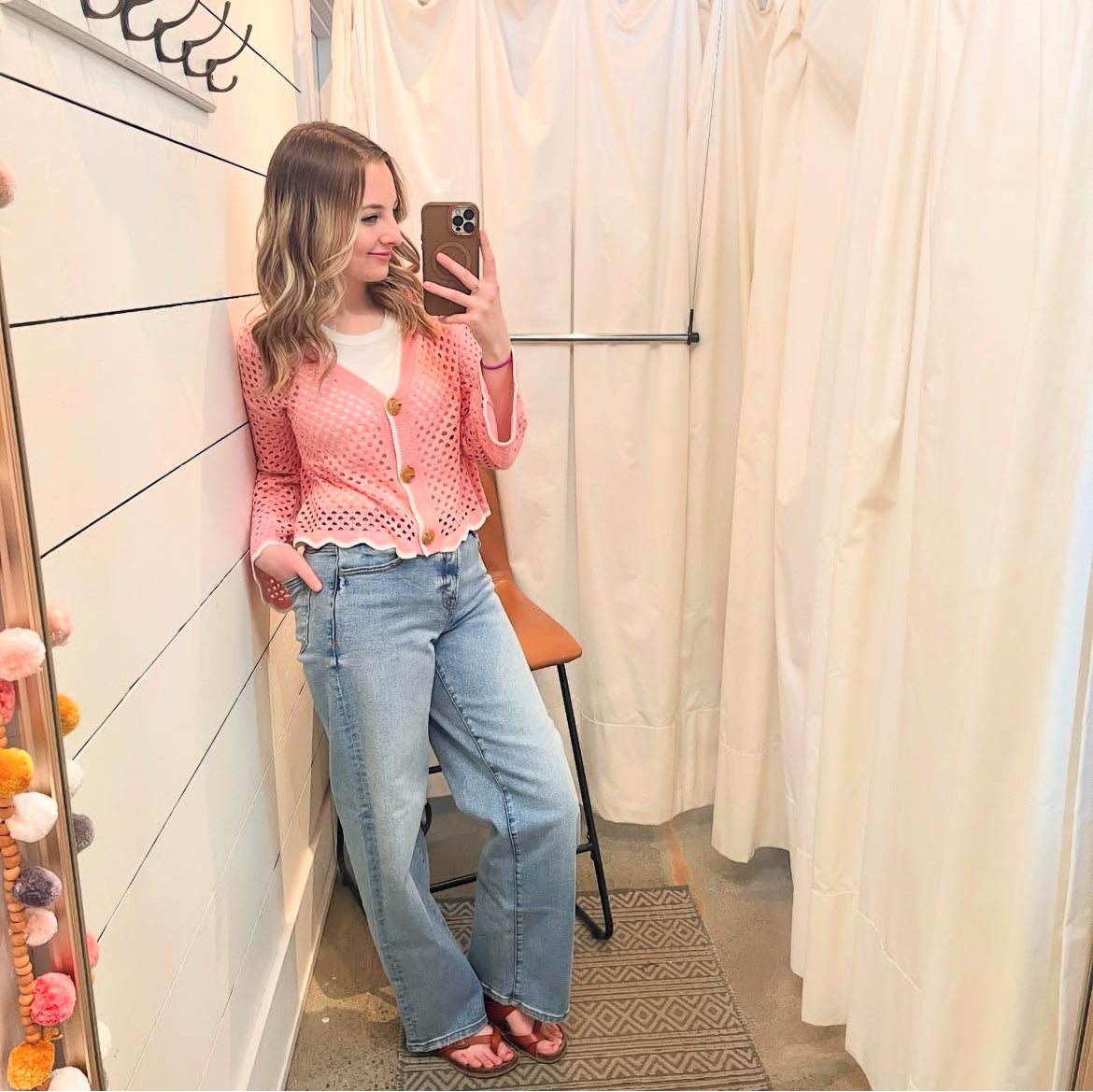 Blush Net Cardi