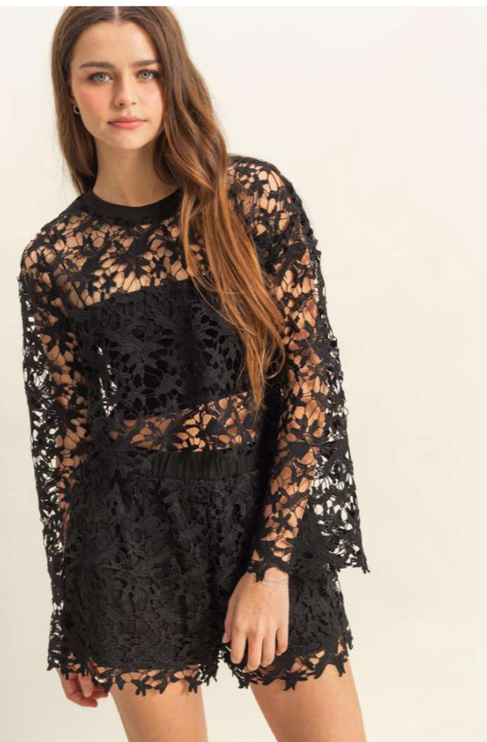 Black Lace Shorts