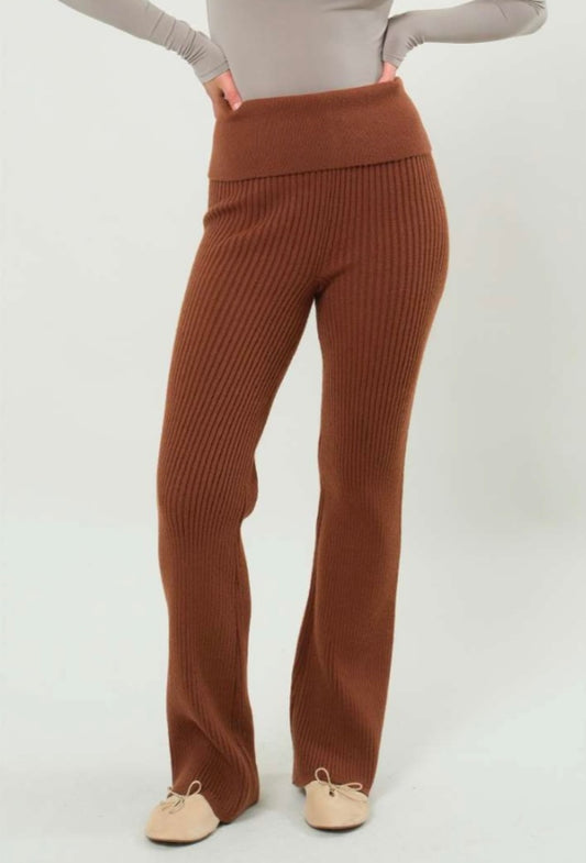 Ribbed Fold Over Pants