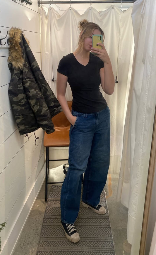 Hidden Dark Baggy Knee Pleat