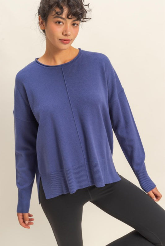 Indigo Accent Seam Sweater