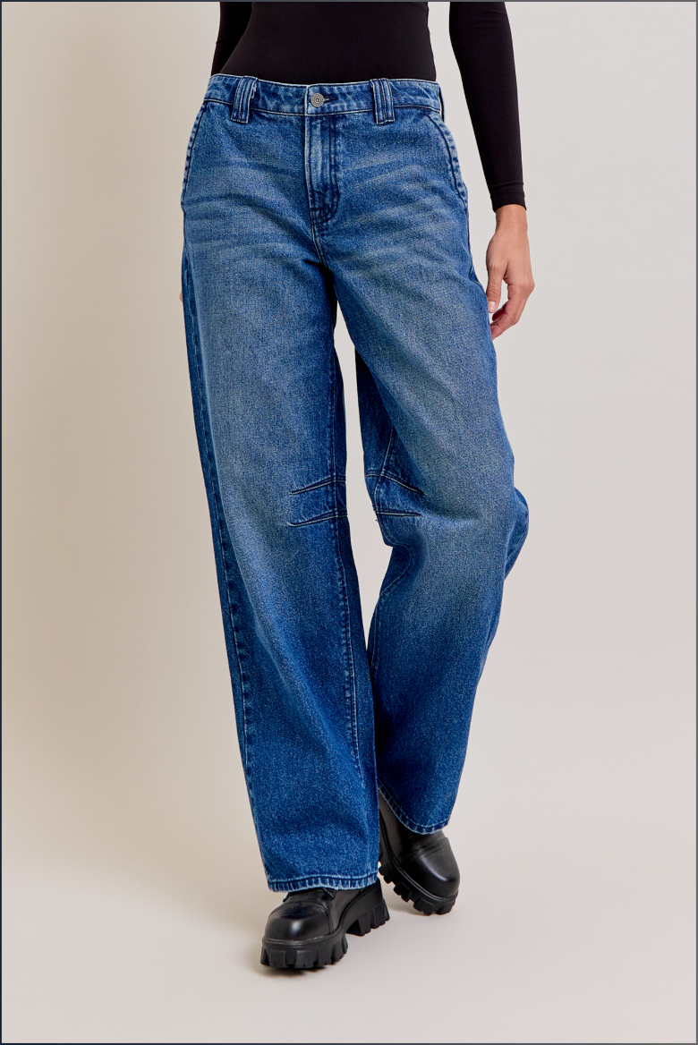 Hidden Dark Baggy Knee Pleat