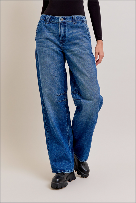 Hidden Dark Baggy Knee Pleat