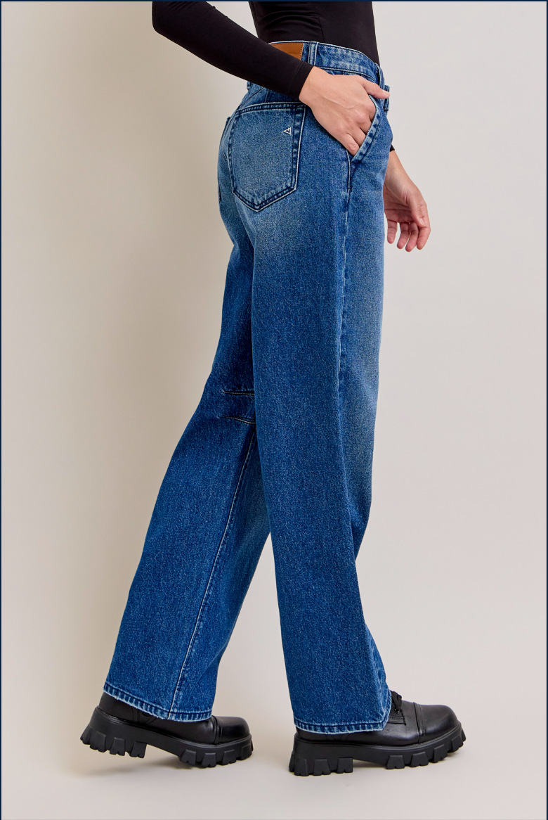Hidden Dark Baggy Knee Pleat
